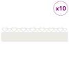 vidaXL Delimitadores de relvado 10 pcs Branco 103 x 0,05 x 22 cm Aço