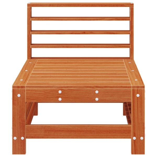 vidaXL Sof&aacute; do Meio do Jardim Madeira de pinho maci&ccedil;o Castanho Cera