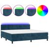 vidaXL Cama box spring c/ colch&atilde;o/LED 200x200 cm veludo azul-escuro