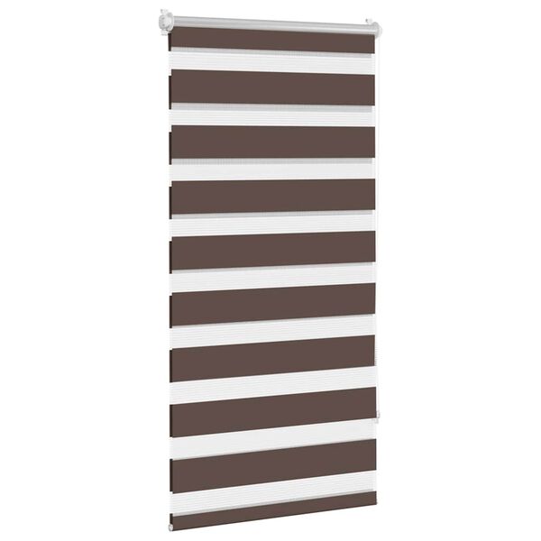 Estore de rolo 60 x 120 cm, linhas de zebra / Café