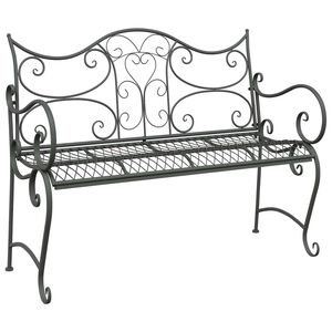 vidaXL Banco de jardim 2-N&uacute;mero de lugares 114 x 56,5 x 90 cm A&ccedil;o