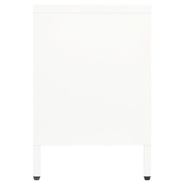 vidaXL Móvel de TV 105x35x52 cm aço e vidro branco