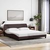 vidaXL Estrutura de cama Dover 180x200 cm tecido castanho-escuro