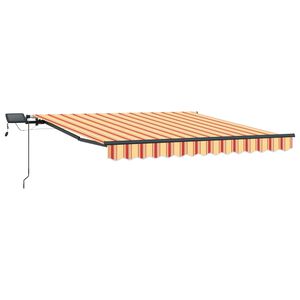 vidaXL Toldo retr&aacute;til Amarelo e Laranja 300 x 250 cm Tecido e Alum&iacute;nio