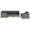 vidaXL 5 pcs conjunto lounge de jardim c/ almofad&otilde;es vime PE cinzento
