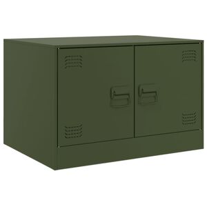 vidaXL Mesa de centro 67x50x44 cm a&ccedil;o verde azeitona