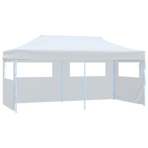 vidaXL Tenda festa pop-up dobr&aacute;vel c/ paredes laterais 3x6m a&ccedil;o branco