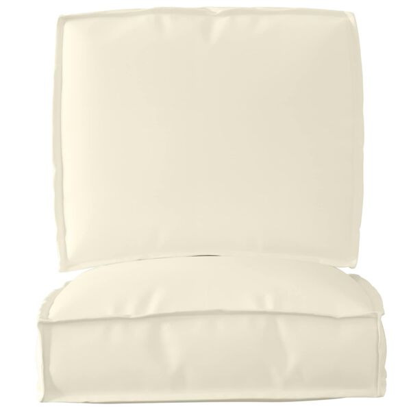 vidaXL Conjunto de Almofadas para Palete 2 pcs Creme Tecido Oxford