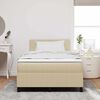 vidaXL Cama Box Spring LED Cinza Claro e Branco 120 x 190 cm