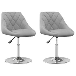 vidaXL Cadeiras de jantar girat&oacute;rias 2 pcs veludo cinzento-claro