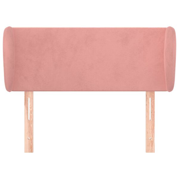 vidaXL Cabeceira de cama c/ abas veludo 93x23x78/88 cm rosa