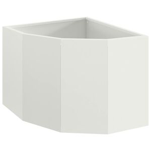 vidaXL Vaso de Canto Branco 45 x 45 x 35 cm A&ccedil;o