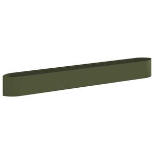 vidaXL Cama de Jardim Elevada Verde-Azeitona 380 x 40 x 40 cm A&ccedil;o