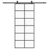 vidaXL Porta deslizante c/ conj. ferragens 90x205cm vidro ESG preto