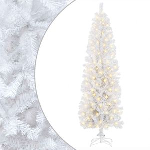 vidaXL &Aacute;rvore Slim de Natal Artificial 180 cm 300 LED Branco quente