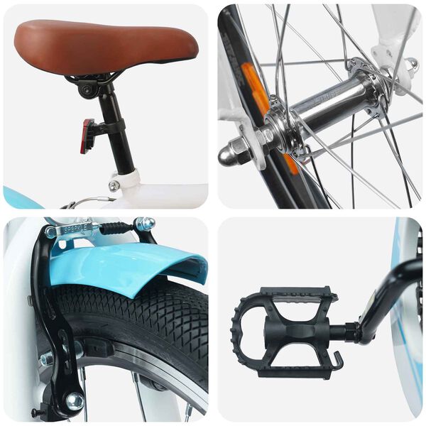 vidaXL Bicicleta Infantil 18 Polegadas para 5-7 anos Azul Claro