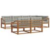 vidaXL Conjunto de Sof&aacute;s para Exterior 7 pcs Cinza Natural e Claro