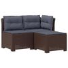 vidaXL Sof&aacute; de Jardim 3 Lugares com Almofadas visual Rattan PP