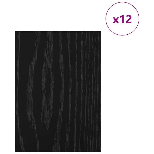 vidaXL Painéis de Decoração 12 pcs Carvalho preto 15 x 21 x 0.3 cm