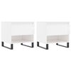 vidaXL Mesas de centro 2pcs 50x46x50cm deriv. madeira branco brilhante