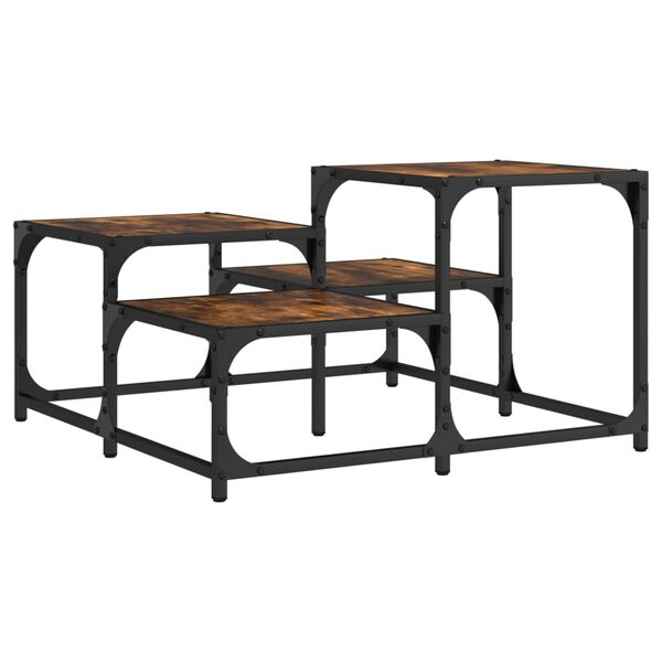 vidaXL Mesa de centro 68x68x40 cm derivados de madeira carvalho fumado