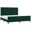 vidaXL Estrutura de cama sem colch&atilde;o 160x200 cm veludo verde-escuro