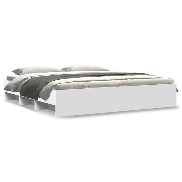 vidaXL Estrutura de cama 200x200 cm derivados de madeira branco