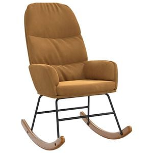 vidaXL Cadeira de baloi&ccedil;o veludo castanho