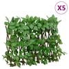 vidaXL&nbsp;Treli&ccedil;a de hera artificial extens&iacute;vel 5 pcs 180x30 cm verde