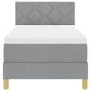vidaXL Cama Box com colch&atilde;o Cinzento-claro 80 x 200 cm tecido