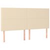 vidaXL Cama box spring c/ colch&atilde;o e LED 180x200 cm tecido cor creme