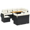 vidaXL 9 pcs conjunto de sof&aacute;s p/ jardim c/ almofad&otilde;es vime PE preto