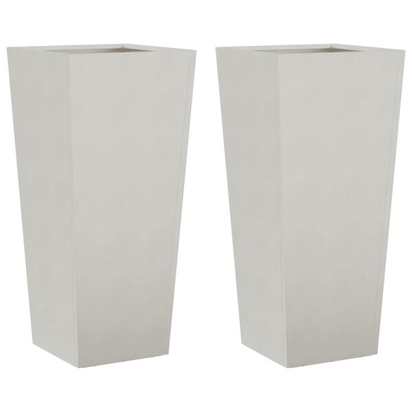 vidaXL Vaso/floreira de jardim 2 pcs 35x35x75 cm a&ccedil;o inoxid&aacute;vel