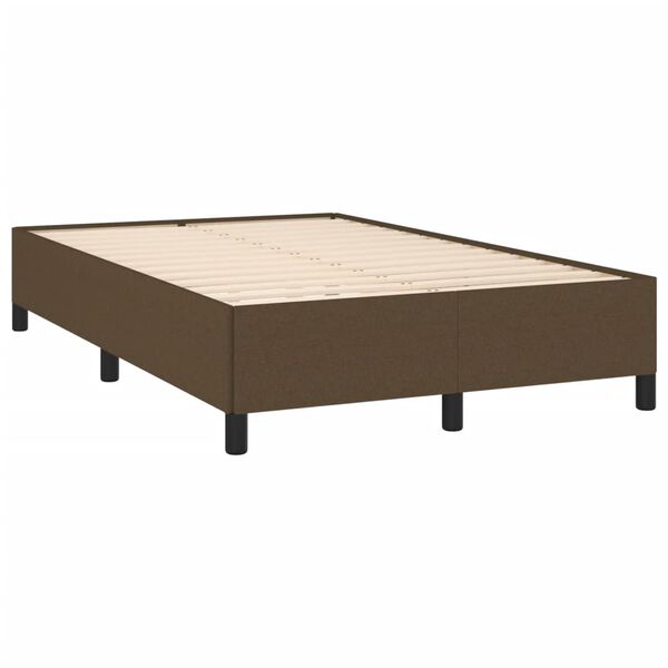 vidaXL Cama boxspring com colch&atilde;o 120x190 cm tecido castanho-escuro