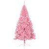 vidaXL Meia &aacute;rvore de Natal artificial com suporte 240 cm PVC rosa