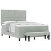 vidaXL Cama Box com cabeceira Cinzento-claro 200 x 160 cm Veludo