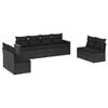 vidaXL 8 pcs conjunto sof&aacute;s de jardim com almofad&otilde;es vime PE preto