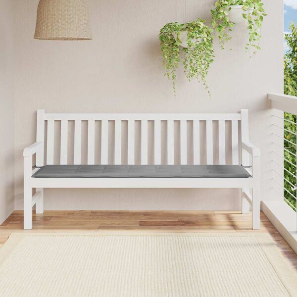 vidaXL Almofadão p/ banco jardim 180x50x3 cm tecido oxford cinza