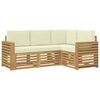 vidaXL Conjuntos de sof&aacute;s 4 pcs Branco e Creme 191 x 132,5 x 73 cm