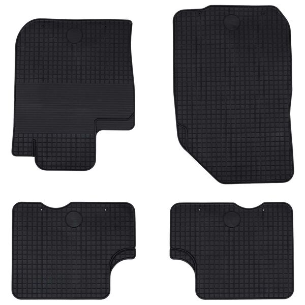vidaXL Tapete de carro 4 pcs Preto Borracha