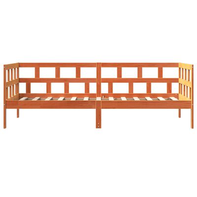 vidaXL Sofá-cama 80x200 cm madeira de pinho maciça castanho cera