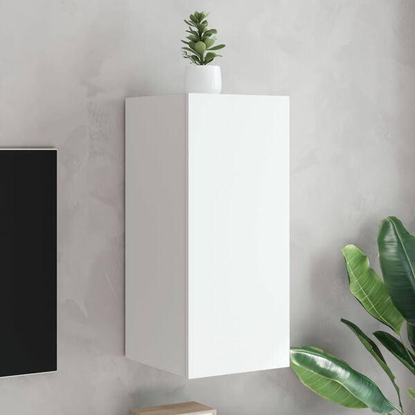 vidaXL M&oacute;vel de parede para TV com luzes LED 30,5x35x70 cm branco