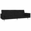 vidaXL Sof&aacute;-cama 2 lugares com duas almofadas veludo preto