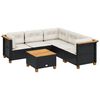 vidaXL 6 pcs conjunto sof&aacute;s de jardim c/ almofad&otilde;es vime PE preto
