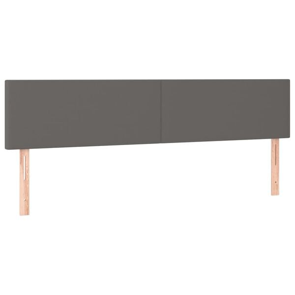 vidaXL Cabeceiras cinzento 180x5x78/88 cm couro artificial