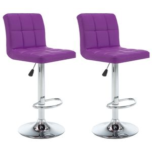 vidaXL Bancos de bar 2 pcs couro artificial roxo