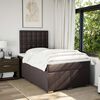 vidaXL Cama boxspring com colch&atilde;o 120x190 cm tecido castanho-escuro