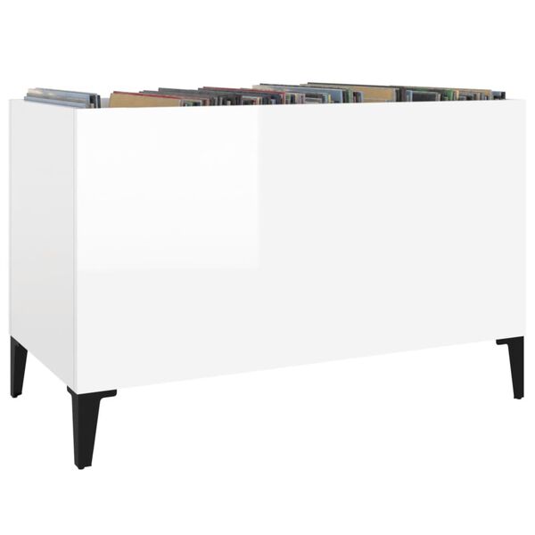 vidaXL Arm&aacute;rio p/ discos 74,5x38x48 cm deriv. madeira branco brilhante