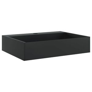 vidaXL Lavat&oacute;rio 50x38x11 cm mineral/m&aacute;rmore fundido mate preto