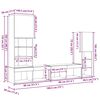 vidaXL Gabinete para TV 4 pcs Carvalho preto Madeira processada